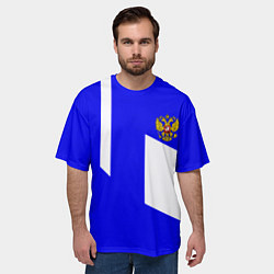 Футболка оверсайз мужская Россия спортивный стиль, цвет: 3D-принт — фото 2
