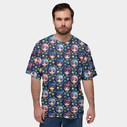 Футболка оверсайз мужская Аниме персонажи паттерн, цвет: 3D-принт — фото 2