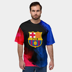 Футболка оверсайз мужская Barcelona fc club gradient smoke, цвет: 3D-принт — фото 2