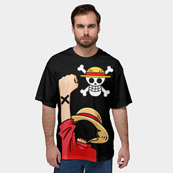 Футболка оверсайз мужская One piece - Monkey D Luffy, цвет: 3D-принт — фото 2
