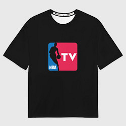 Футболка оверсайз мужская NBA tv logo, цвет: 3D-принт
