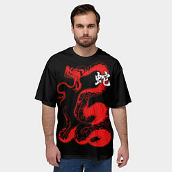 Футболка оверсайз мужская Змей - китайский иероглиф, цвет: 3D-принт — фото 2