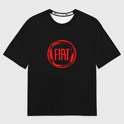Футболка оверсайз мужская FIAT logo red, цвет: 3D-принт