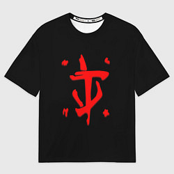 Футболка оверсайз мужская Doom logo red, цвет: 3D-принт