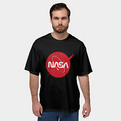 Футболка оверсайз мужская Nasa logo red, цвет: 3D-принт — фото 2