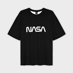 Футболка оверсайз мужская Nasa white logo, цвет: 3D-принт