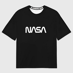 Футболка оверсайз мужская Nasa white logo, цвет: 3D-принт