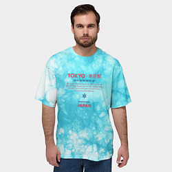 Футболка оверсайз мужская Tokyo: tie-dye azure, цвет: 3D-принт — фото 2