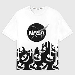 Футболка оверсайз мужская Marshmello x Nasa, цвет: 3D-принт