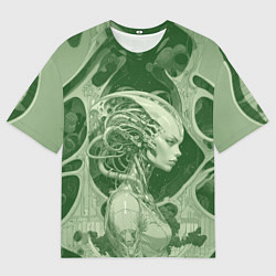 Футболка оверсайз мужская Девушка-андроид ксеноморф, цвет: 3D-принт