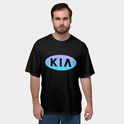 Футболка оверсайз мужская KIA logo neon, цвет: 3D-принт — фото 2