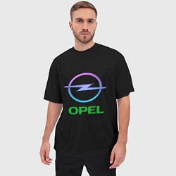 Футболка оверсайз мужская Opel auto neon, цвет: 3D-принт — фото 2
