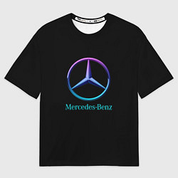 Мужская футболка оверсайз Mercedes neon logo