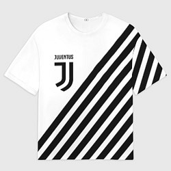 Футболка оверсайз мужская Ювентус полосы, цвет: 3D-принт