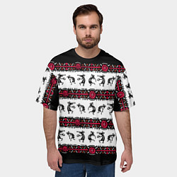 Футболка оверсайз мужская Кокопелли индейцев хайда, цвет: 3D-принт — фото 2
