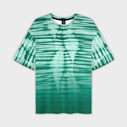 Футболка оверсайз мужская Tie-dye green stripes, цвет: 3D-принт