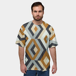Футболка оверсайз мужская Ромбы эскада, цвет: 3D-принт — фото 2