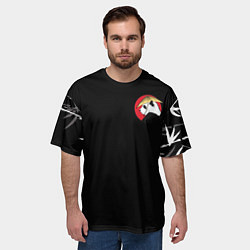 Футболка оверсайз мужская Кунгфу панда круглый значок, цвет: 3D-принт — фото 2