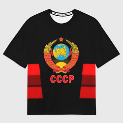 Мужская футболка оверсайз СССР геометрия красный