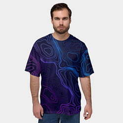 Футболка оверсайз мужская Абстрактная топографическая карта, цвет: 3D-принт — фото 2
