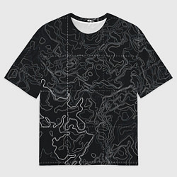 Футболка оверсайз мужская Топографическая карта, цвет: 3D-принт