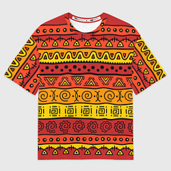 Мужская футболка оверсайз Африканские этнический орнамент