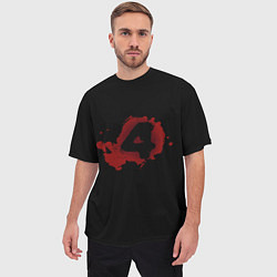 Футболка оверсайз мужская Left 4 Dead logo красный, цвет: 3D-принт — фото 2