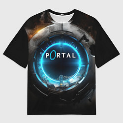 Футболка оверсайз мужская Portal логотип игры, цвет: 3D-принт