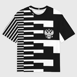 Мужская футболка оверсайз Россия геометрия