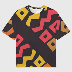 Мужская футболка оверсайз Абстракция - этно мотивы