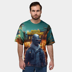 Футболка оверсайз мужская PUBG персонаж в городе, цвет: 3D-принт — фото 2