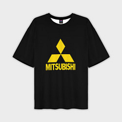 Футболка оверсайз мужская Mitsubishi logo yelow, цвет: 3D-принт