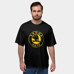 Футболка оверсайз мужская Skoda yellow, цвет: 3D-принт — фото 2