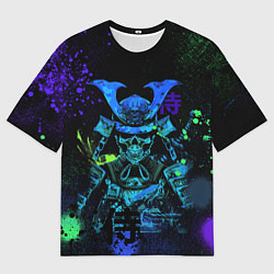 Футболка оверсайз мужская Дух череп - самурай, цвет: 3D-принт