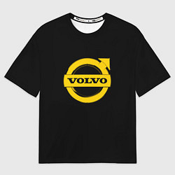 Футболка оверсайз мужская Volvo yellow logo, цвет: 3D-принт