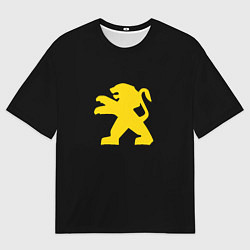 Футболка оверсайз мужская Peugeot logo yellow, цвет: 3D-принт