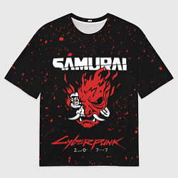 Мужская футболка оверсайз Cyberpunk 2077 Samurai lego