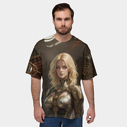 Футболка оверсайз мужская Девушка стимпанковской броне, цвет: 3D-принт — фото 2