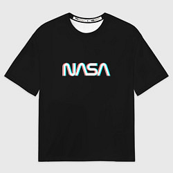 Мужская футболка оверсайз NASA glitch