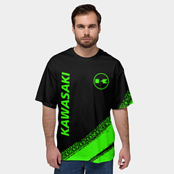 Футболка оверсайз мужская Kawasaki - logo, цвет: 3D-принт — фото 2