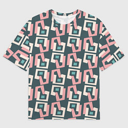 Футболка оверсайз мужская Геометрическая ретро абстракция, цвет: 3D-принт