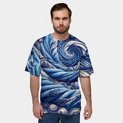 Футболка оверсайз мужская Denim funnel - fashion trend, цвет: 3D-принт — фото 2