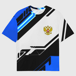 Мужская футболка оверсайз Россия геометрия текстура