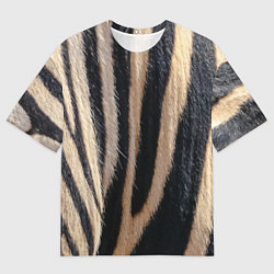 Мужская футболка оверсайз Мех зебры