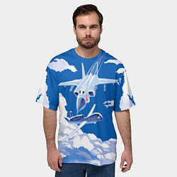 Футболка оверсайз мужская Атака МиГ-31, цвет: 3D-принт — фото 2