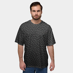 Футболка оверсайз мужская Кожа черная, цвет: 3D-принт — фото 2