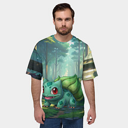 Футболка оверсайз мужская Bulbasaur pokemon, цвет: 3D-принт — фото 2