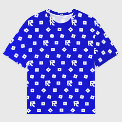 Футболка оверсайз мужская Roblox blue pattern, цвет: 3D-принт