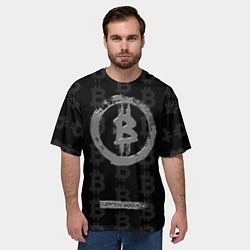 Футболка оверсайз мужская Биткоин - крипта, цвет: 3D-принт — фото 2