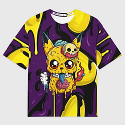 Футболка оверсайз мужская Зомби Пикачу и желтые пятна, цвет: 3D-принт